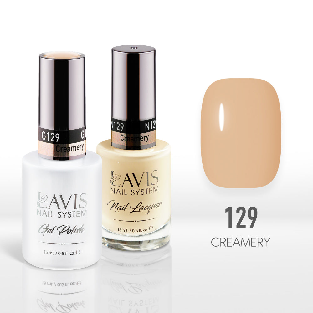 Lavis Gel Nail Polish Duo - 129 Nude Colors - Creamery – Lavis Nails