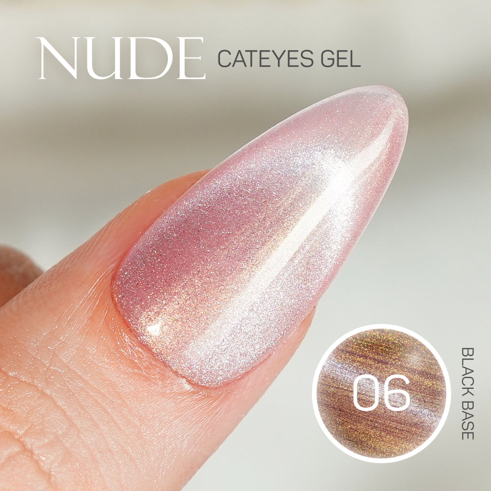 Nude Base Cat Eye, Aurora Gel Nail Sticker Set, Crystal Haze - 3583