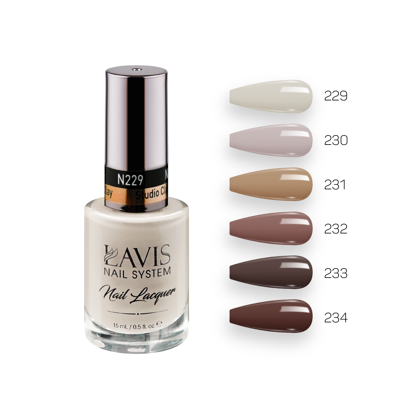 Vernis-Vernisページ LAVIS Nail Lacquer Fall Winter Set N1 (6 colors): 229, 230, 231, 232,
