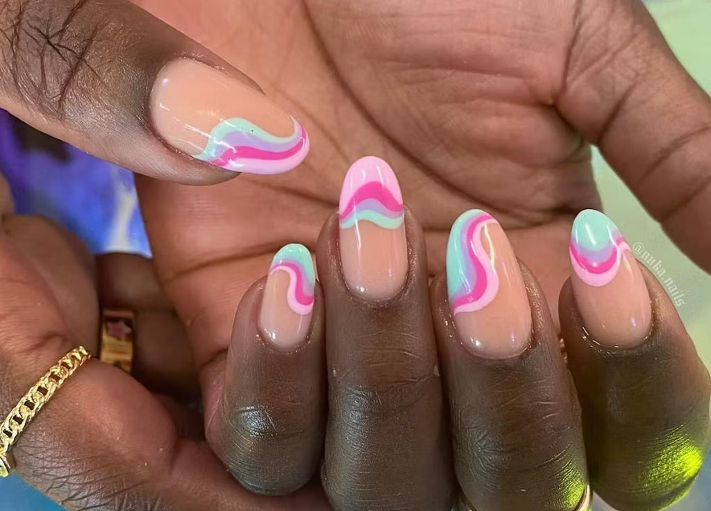 Beautiful Nails Designs with Lines, Swirls, & Waves
