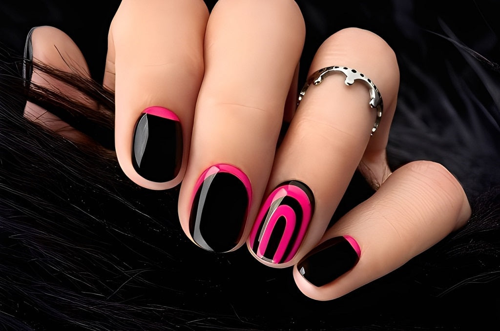 Black and Pink Nail Ideas