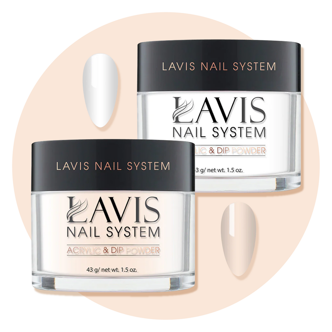 LAVIS Clear, Pink, White and Cover Acrylic & Dipping Powders