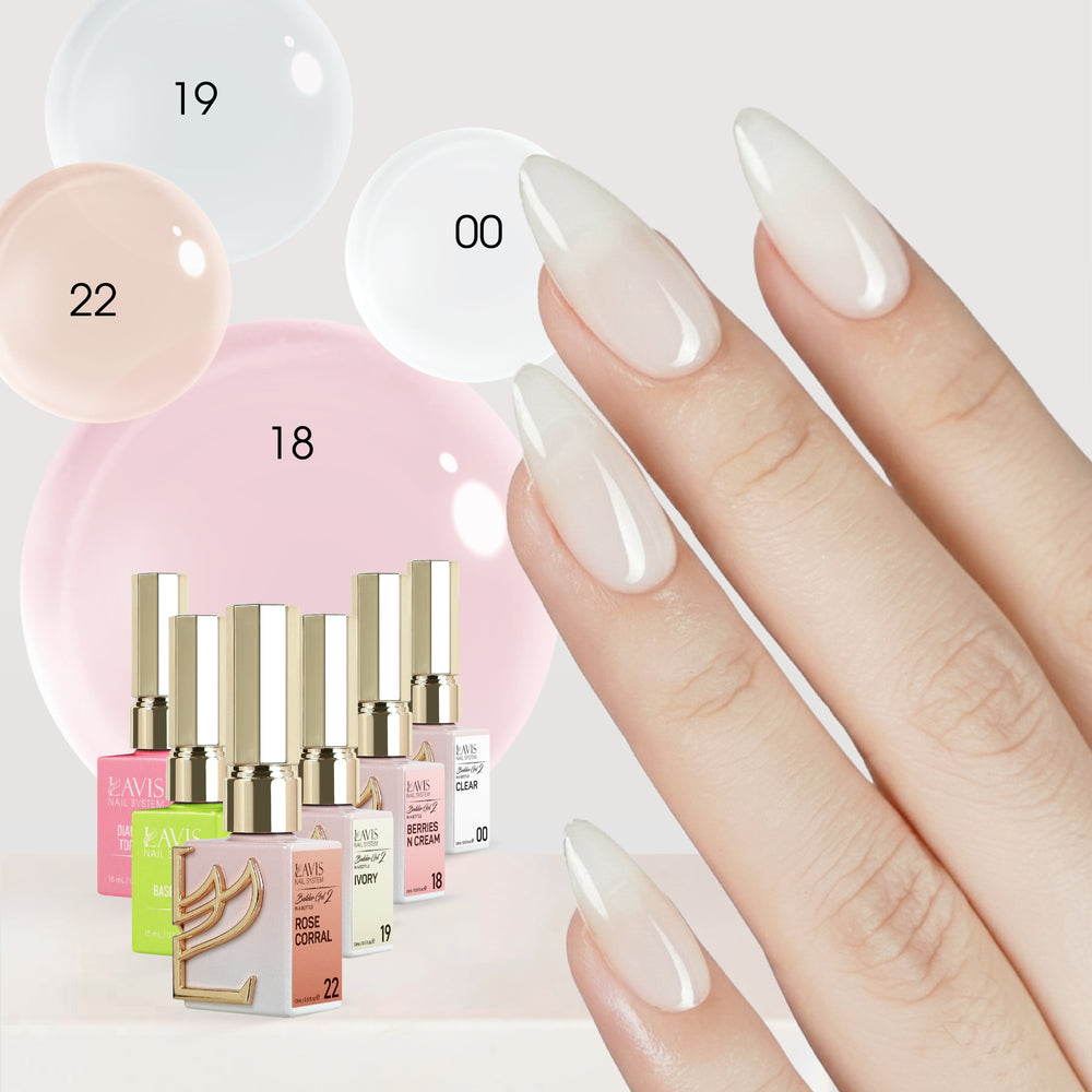 LAVIS Builder Gel in the Bottle Kit 6: 00, 18, 19, 22, Base, Top - 15ml