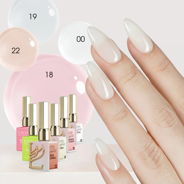 LAVIS Builder Gel in the Bottle Kit 6: 00, 18, 19, 22, Base, Top - 15ml