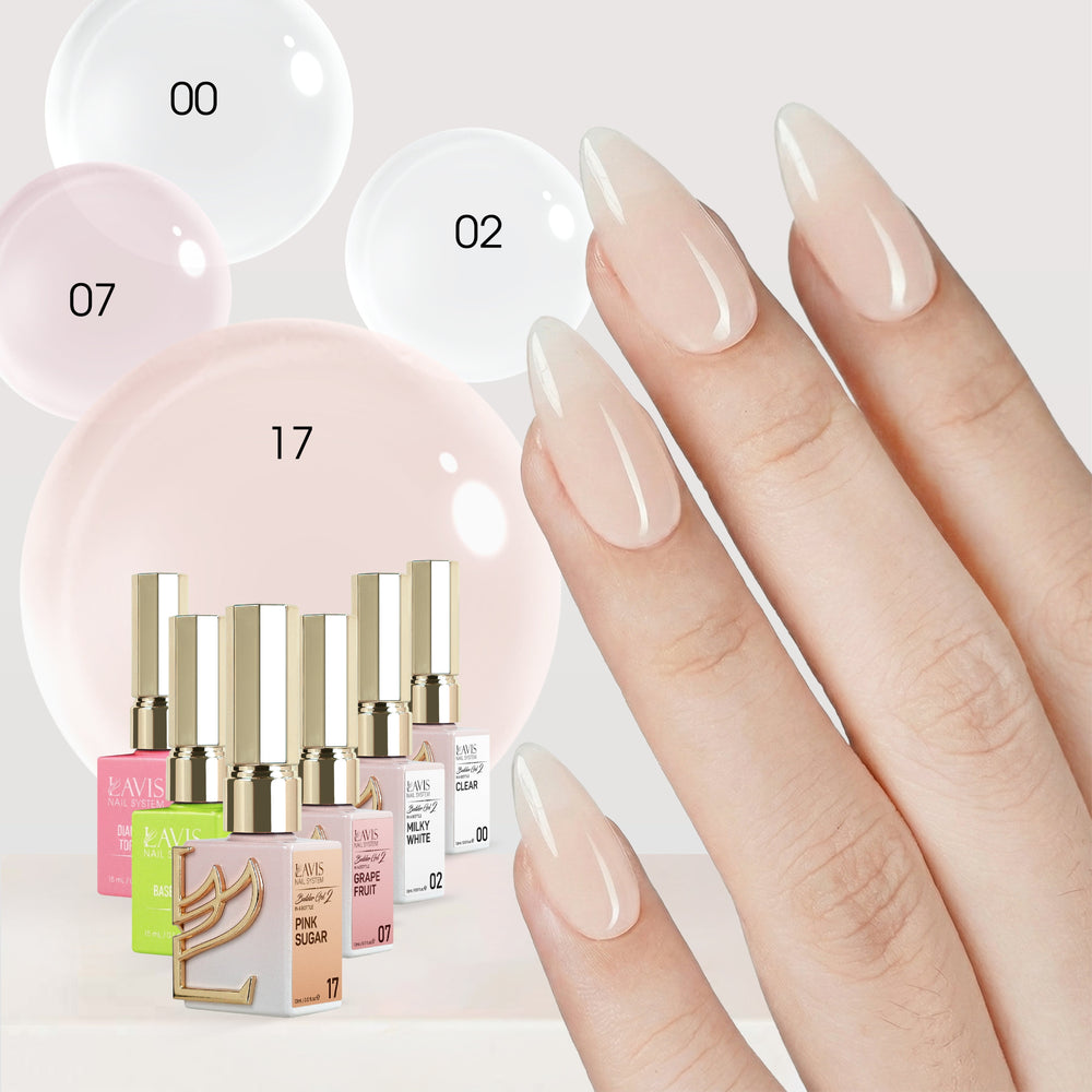 LAVIS Builder Gel in the Bottle Kit 6: 00, 02, 07, 17, Base, Top - 15ml