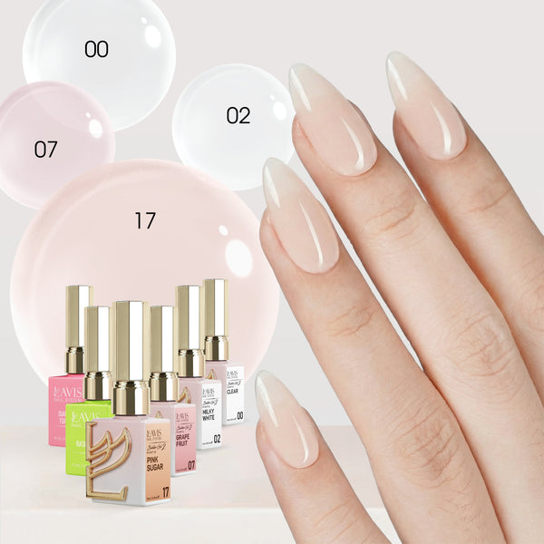 LAVIS Builder Gel in the Bottle Kit 6: 00, 02, 07, 17, Base, Top - 15ml