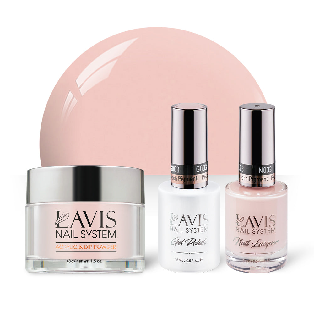 LAVIS 3 in 1 - 003 Peach Pigment - Acrylic & Dip Powder, Gel & Lacquer