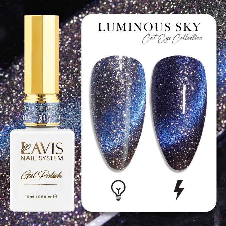 LAVIS Cat Eye CE13 - 01 - Gel Polish 0.5 oz -  Luminous Sky Collection