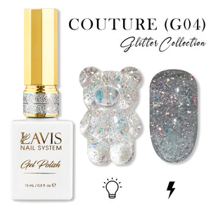 LAVIS Glitter G04 - 01 - Gel Polish 0.5 oz - Couture Collection