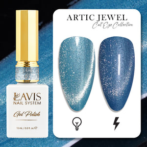 LAVIS Cat Eye CE12 - 01 - Gel Polish 0.5 oz -  Artic Jewel Collection