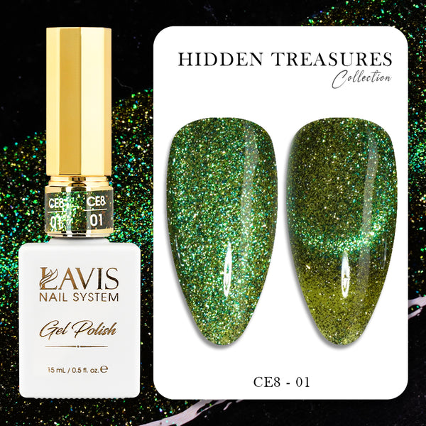 LAVIS Cat Eye CE8 - 01 - Gel Polish 0.5 oz - Hidden Treasures