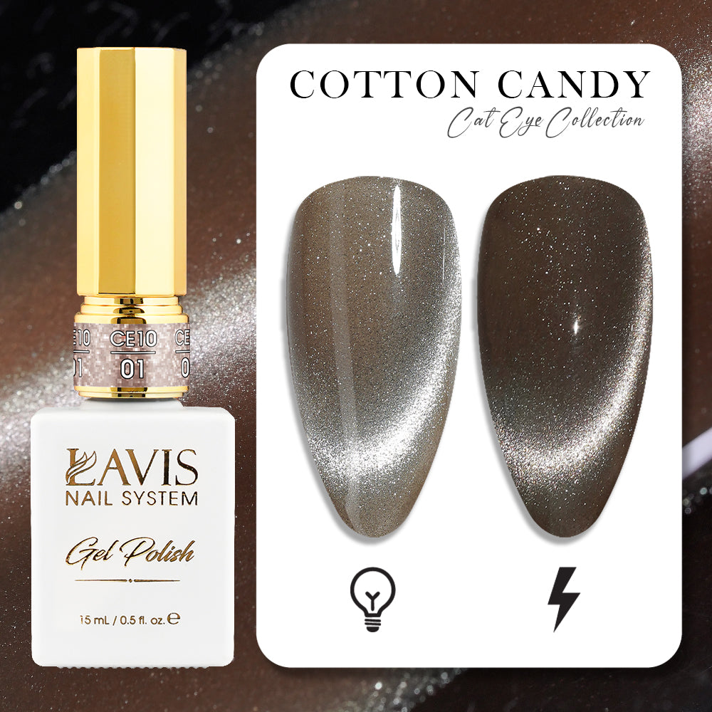 LAVIS Cat Eye CE10 - 01 - Gel Polish 0.5 oz -  Cotton Candy Collection