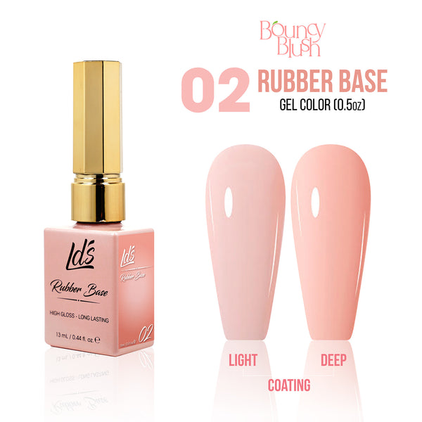 LDS Rubber Base Gel - RB-02 - GEL POLISH 0.5 OZ - Bouncy Blush Collection