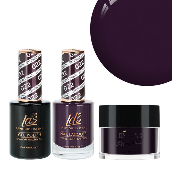 LDS 3 in 1 - 022 Bruised Plum - Dip, Gel & Lacquer Matching