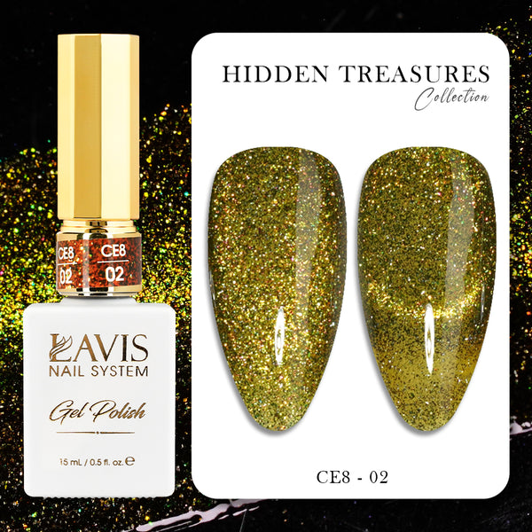 LAVIS Cat Eye CE8 - 02 - Gel Polish 0.5 oz - Hidden Treasures