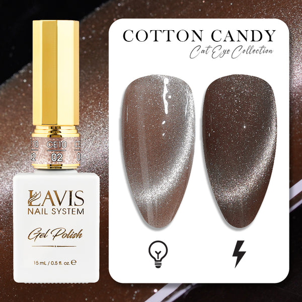 LAVIS Cat Eye CE10 - 02 - Gel Polish 0.5 oz -  Cotton Candy Collection