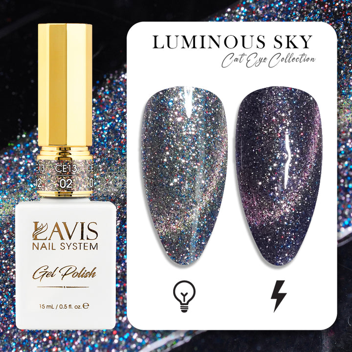 LAVIS Cat Eye CE13 - 02 - Gel Polish 0.5 oz -  Luminous Sky Collection