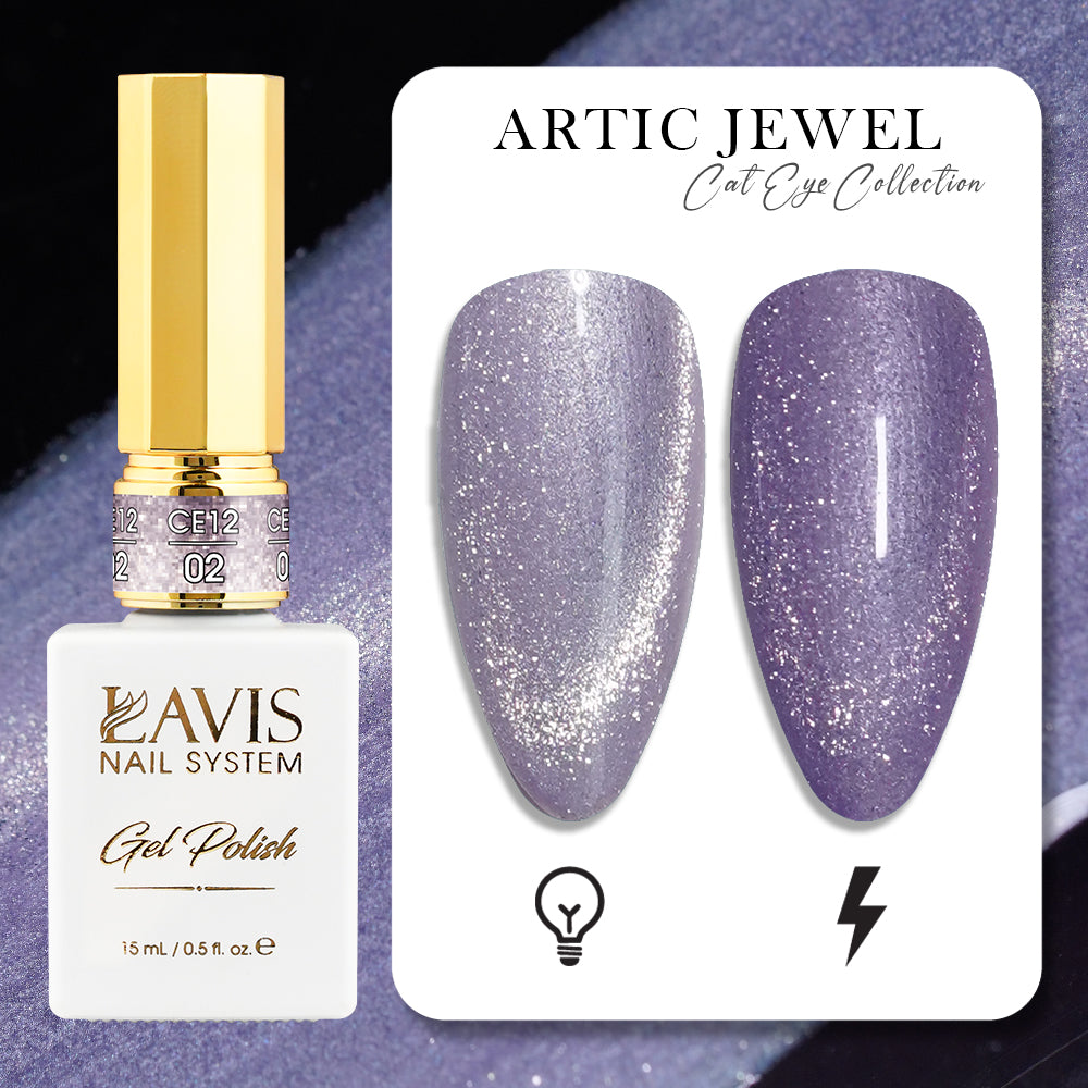 LAVIS Cat Eye CE12 - 02 - Gel Polish 0.5 oz -  Artic Jewel Collection