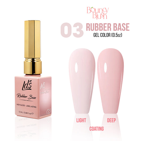 LDS Rubber Base Gel - RB-03 - GEL POLISH 0.5 OZ - Bouncy Blush Collection