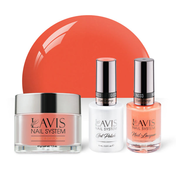 LAVIS 3 in 1 - 033 Glad Orange - Acrylic & Dip Powder, Gel & Lacquer