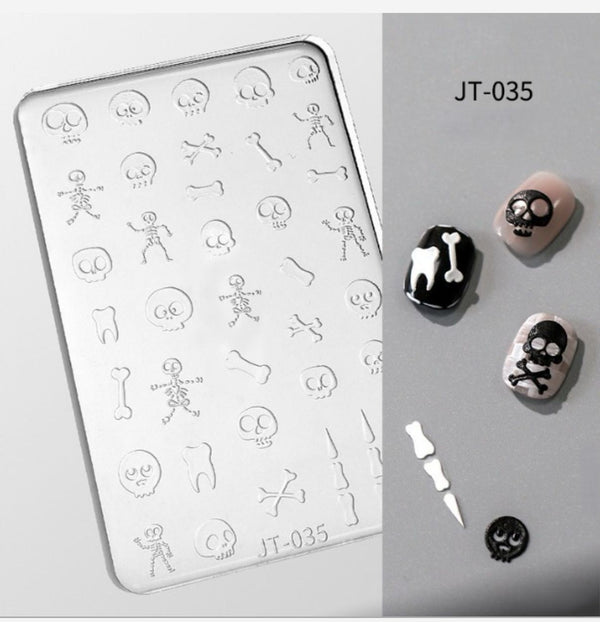3D Nail Charm Mold JT-035 Skeleton
