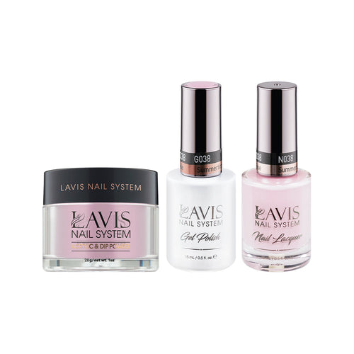 LAVIS 3 in 1 - 038 Summertime Rose - Acrylic & Dip Powder, Gel & Lacquer