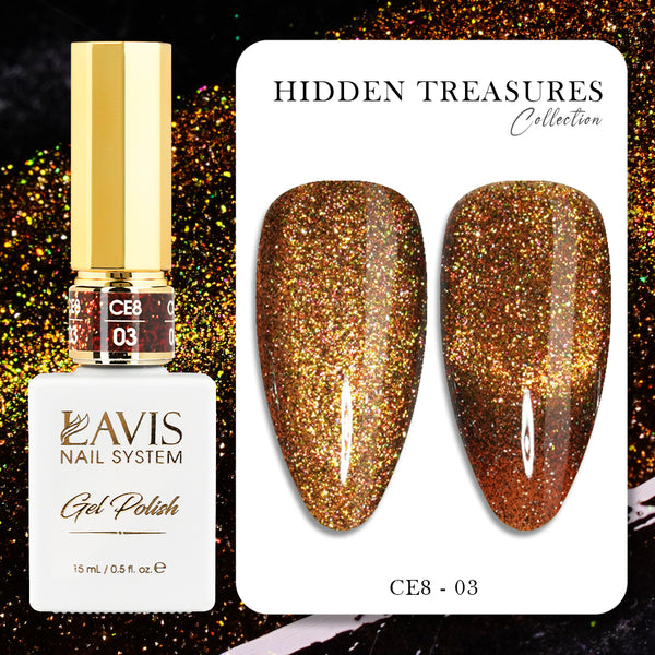 LAVIS Cat Eye CE8 - 03 - Gel Polish 0.5 oz - Hidden Treasures