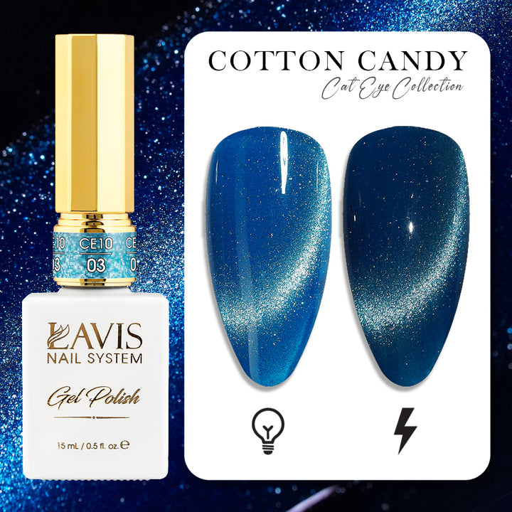 LAVIS Cat Eye CE10 - 03 - Gel Polish 0.5 oz -  Cotton Candy Collection