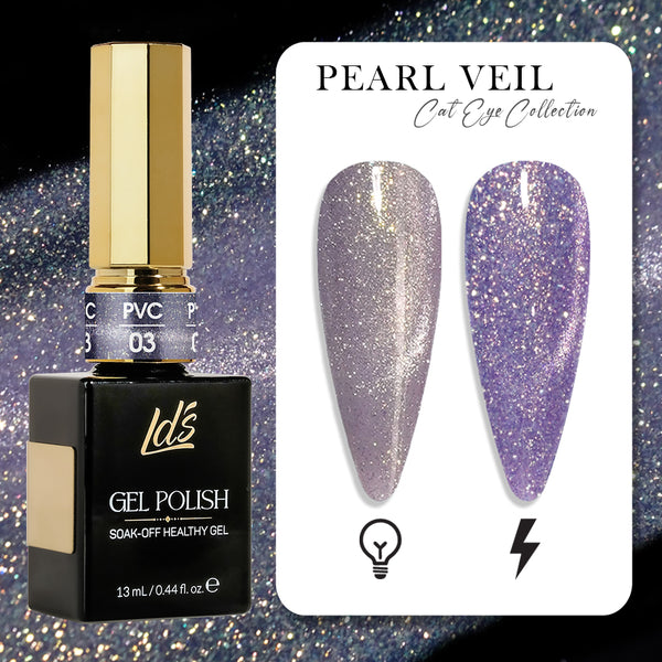 LDS 03 - Gel Polish 0.5 oz - Pearl Veil Cat Eyes