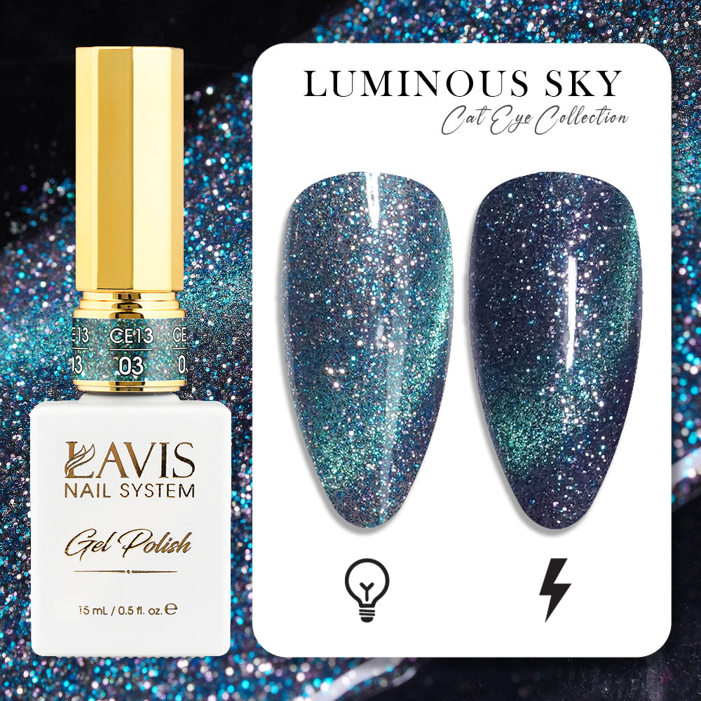 LAVIS Cat Eye CE13 - 03 - Gel Polish 0.5 oz -  Luminous Sky Collection