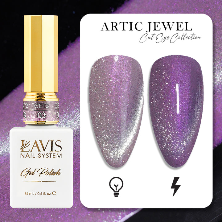 LAVIS Cat Eye CE12 - 03 - Gel Polish 0.5 oz -  Artic Jewel Collection