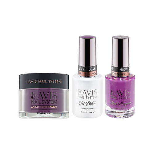 LAVIS 3 in 1 - 049 Royal Sugarplum - Acrylic & Dip Powder, Gel & Lacquer