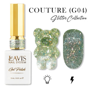 LAVIS Glitter G04 - 04 - Gel Polish 0.5 oz - Couture Collection