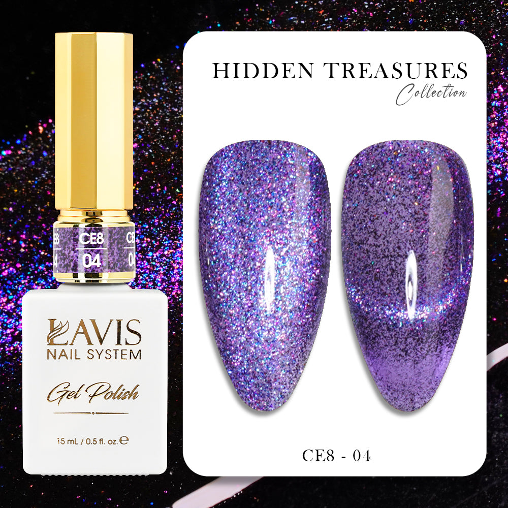 LAVIS Cat Eye CE8 - 04 - Gel Polish 0.5 oz - Hidden Treasures