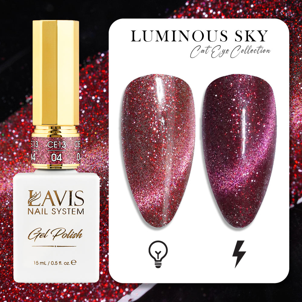 LAVIS Cat Eye CE13 - 04 - Gel Polish 0.5 oz -  Luminous Sky Collection