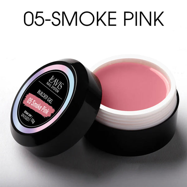 LAVIS J05 - Builder Gel In The Jar 15g - Smoke Pink