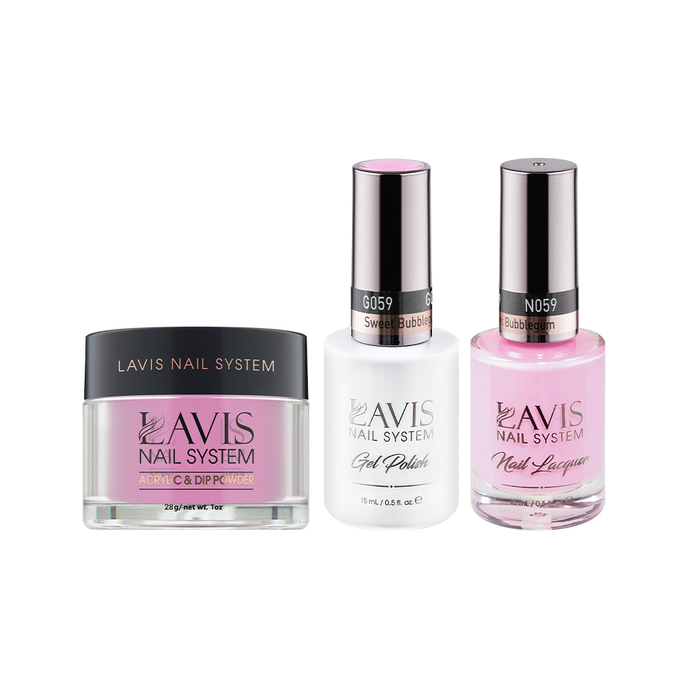 LAVIS 3 in 1 - 059 Sweet Bubblegum - Acrylic & Dip Powder, Gel & Lacquer