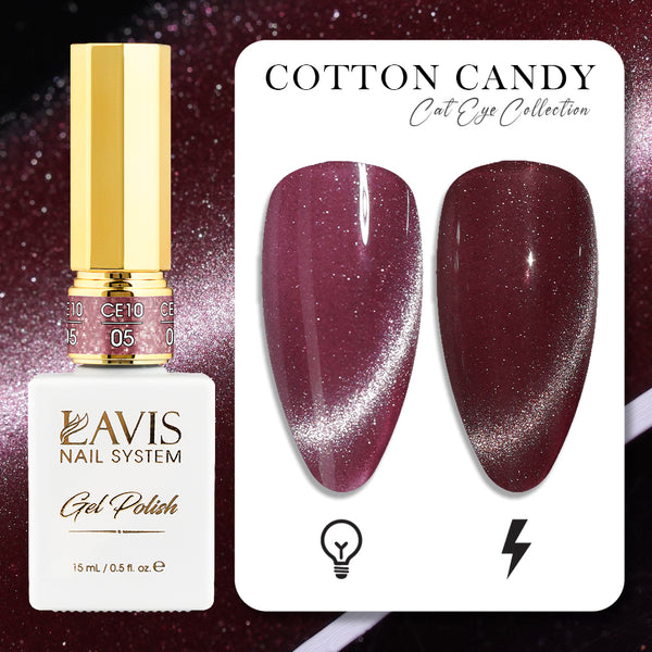 LAVIS Cat Eye CE10 - 05 - Gel Polish 0.5 oz -  Cotton Candy Collection