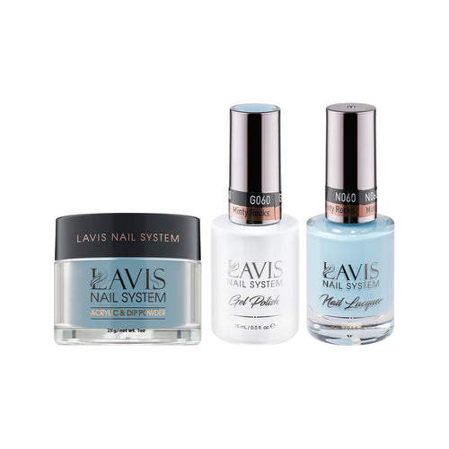 LAVIS 3 in 1 - 060 Minty Rocks - Acrylic & Dip Powder, Gel & Lacquer