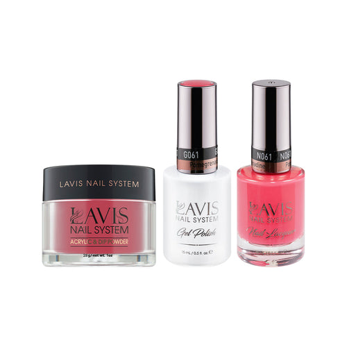 LAVIS 3 in 1 - 061 Pomegrenadine - Acrylic & Dip Powder, Gel & Lacquer