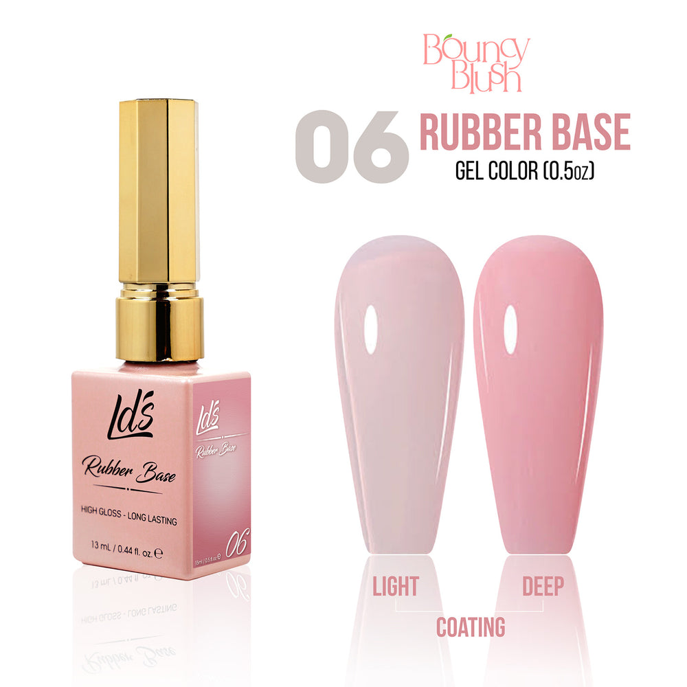 LDS Rubber Base Gel - RB-06 - GEL POLISH 0.5 OZ - Bouncy Blush Collection