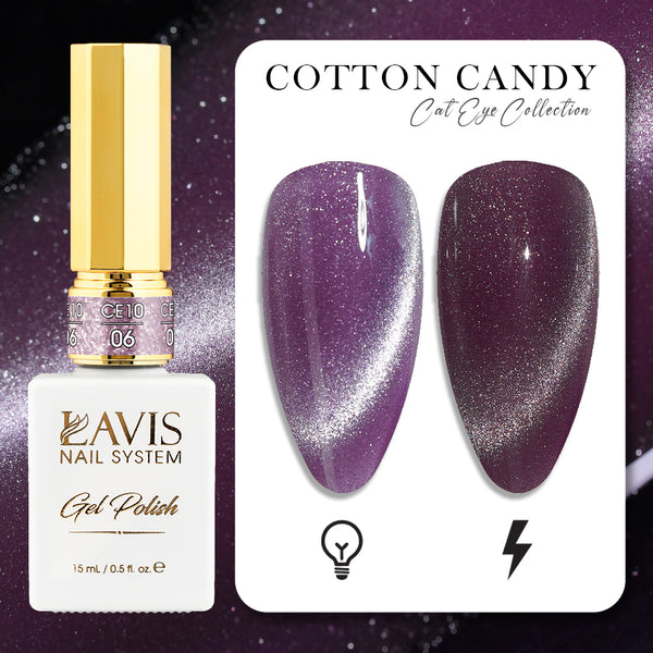 LAVIS Cat Eye CE10 - 06 - Gel Polish 0.5 oz -  Cotton Candy Collection