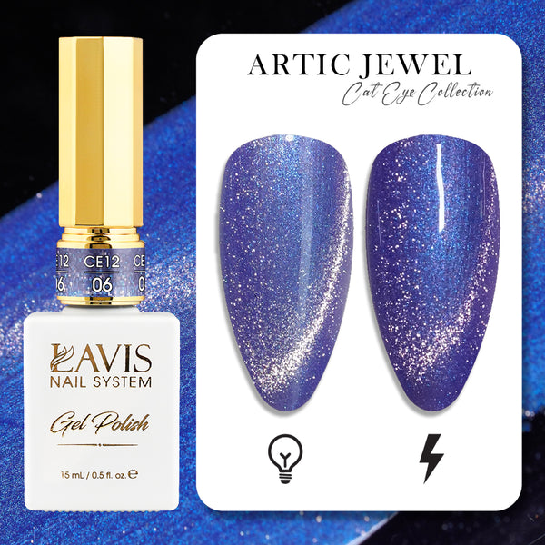 LAVIS Cat Eye CE12 - 06 - Gel Polish 0.5 oz -  Artic Jewel Collection