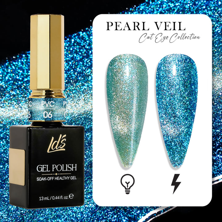 LDS 06 - Gel Polish 0.5 oz - Pearl Veil Cat Eyes