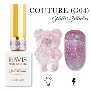 LAVIS Glitter G04 - 06 - Gel Polish 0.5 oz - Couture Collection