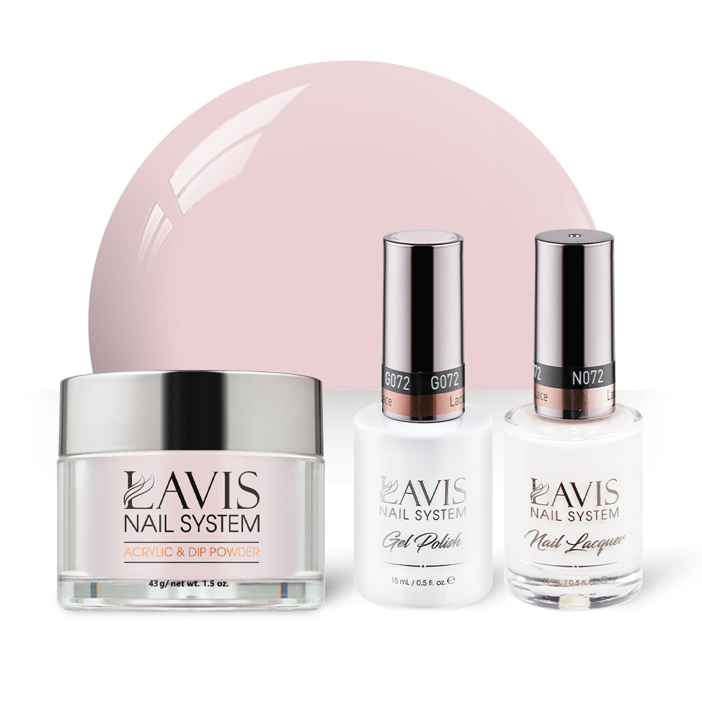 LAVIS 3 in 1 - 072 Lace - Acrylic & Dip Powder, Gel & Lacquer