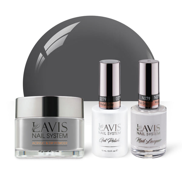 LAVIS 3 in 1 - 079 Metal Gray - Acrylic & Dip Powder, Gel & Lacquer