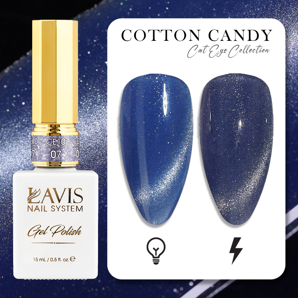 LAVIS Cat Eye CE10 - 07 - Gel Polish 0.5 oz -  Cotton Candy Collection