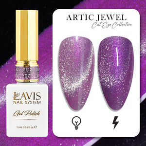 LAVIS Cat Eye CE12 - 07 - Gel Polish 0.5 oz -  Artic Jewel Collection