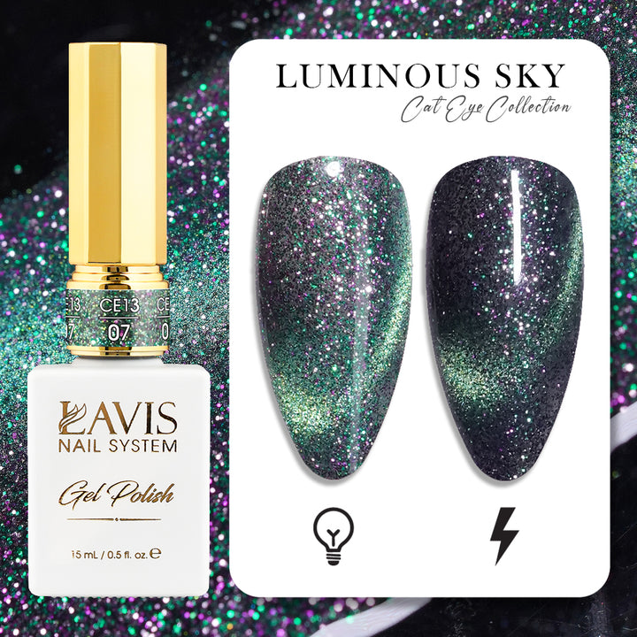 LAVIS Cat Eye CE13 - 07 - Gel Polish 0.5 oz -  Luminous Sky Collection